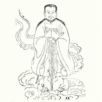 神像 国常立尊/国之常立神 17cm 四角板台 桧木 木彫 仏像 御神体 神道