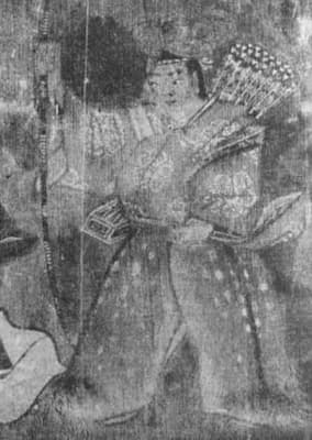 狩装束をまとった諏訪明神